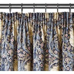 William Morris Pimpernel Blue Lined Curtains